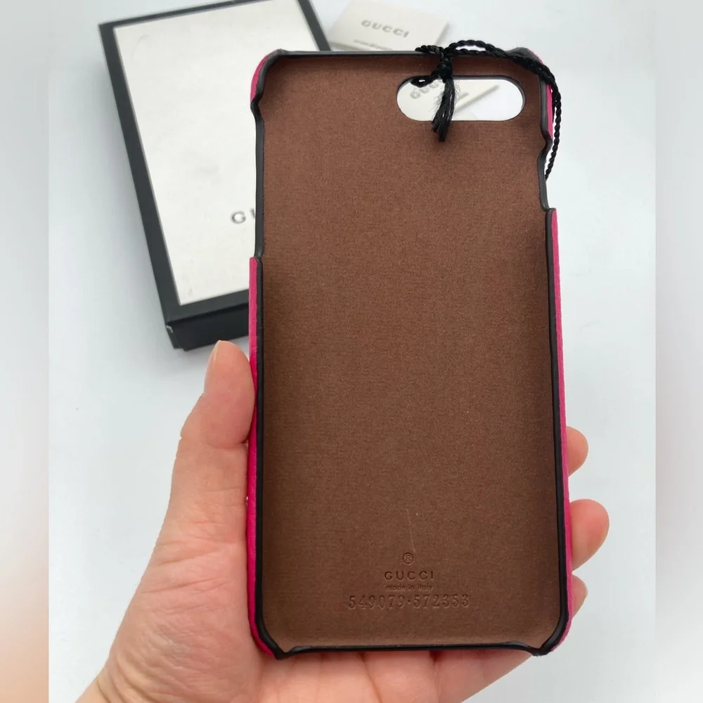 NWB GUCCI PINK SHERRY LINE SUPREME PHONE CASE